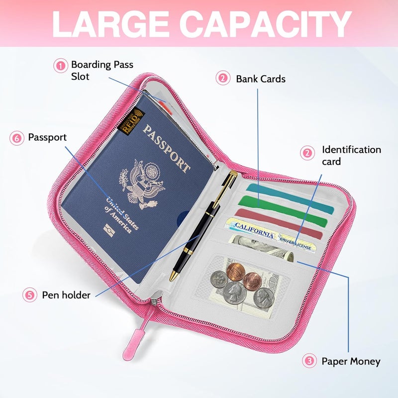 TOPBAG Passport Holder for Travel, Women Rfid Blocking Passport Wallet, Travel Essentials Premium Wallets, Waterproof Passport Holders Bag for Men Traveling, Travel Document Organizer Credit Cards Case - Image 3